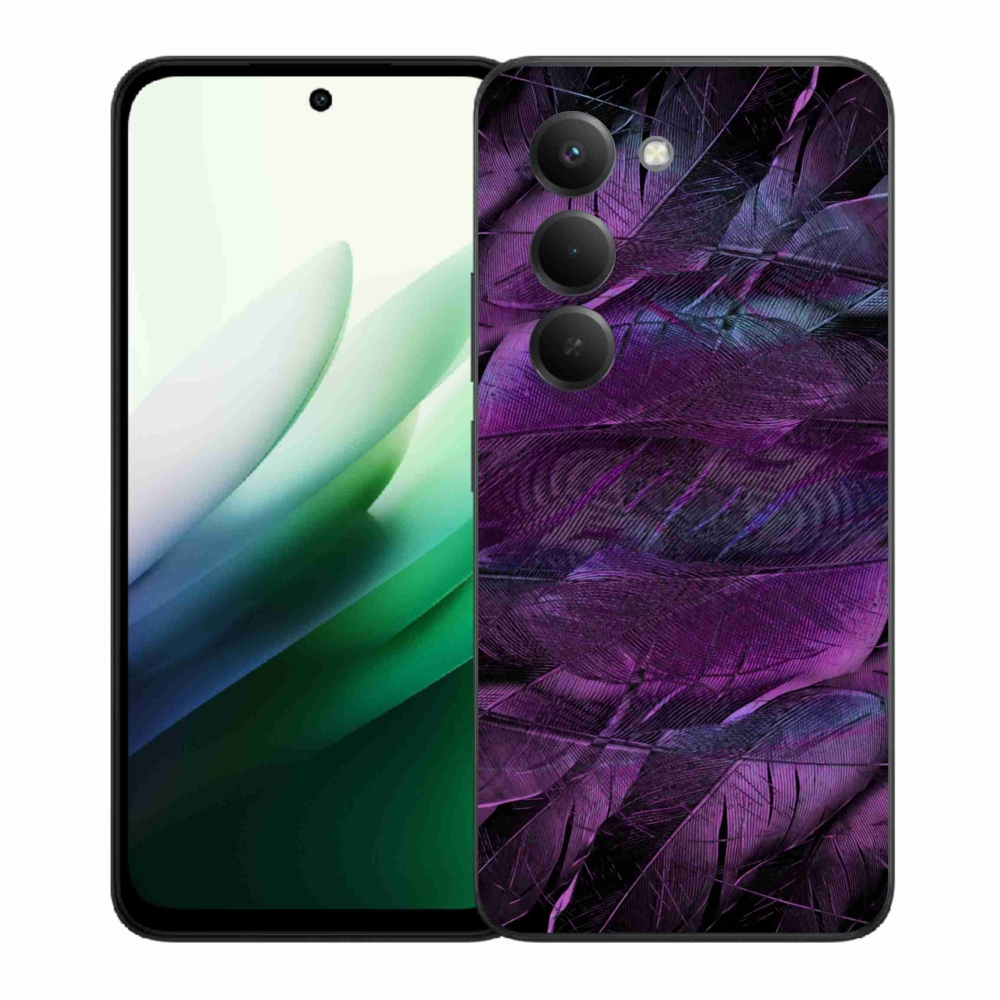 Gél borítás mmCase a Xiaomi Redmi 15 5G számára - lila tollak