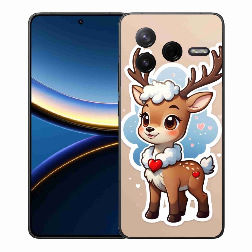 Gél borítás mmCase a Xiaomi Poco F7 Pro számára - rajzfilm rénszarvas