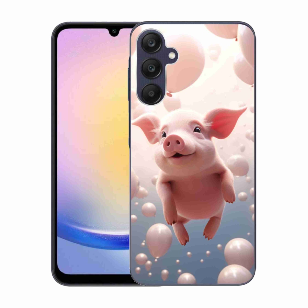 Gél borítás mmCase Samsung Galaxy A25 5G - malac lufikkal - Samsung Galaxy A25 5G - gél borítás mmCase