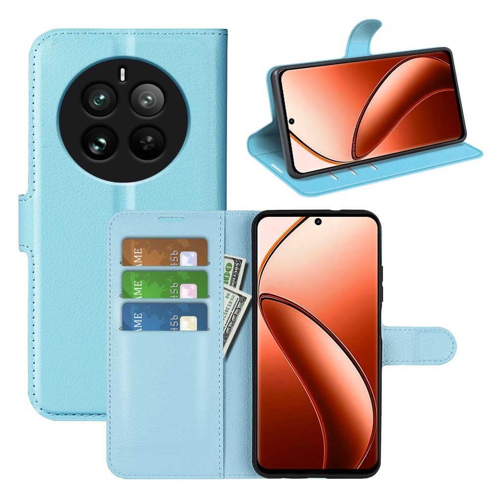 Litchi könyv tok Realme 12 Pro 5G/12 Pro+ 5G - kék