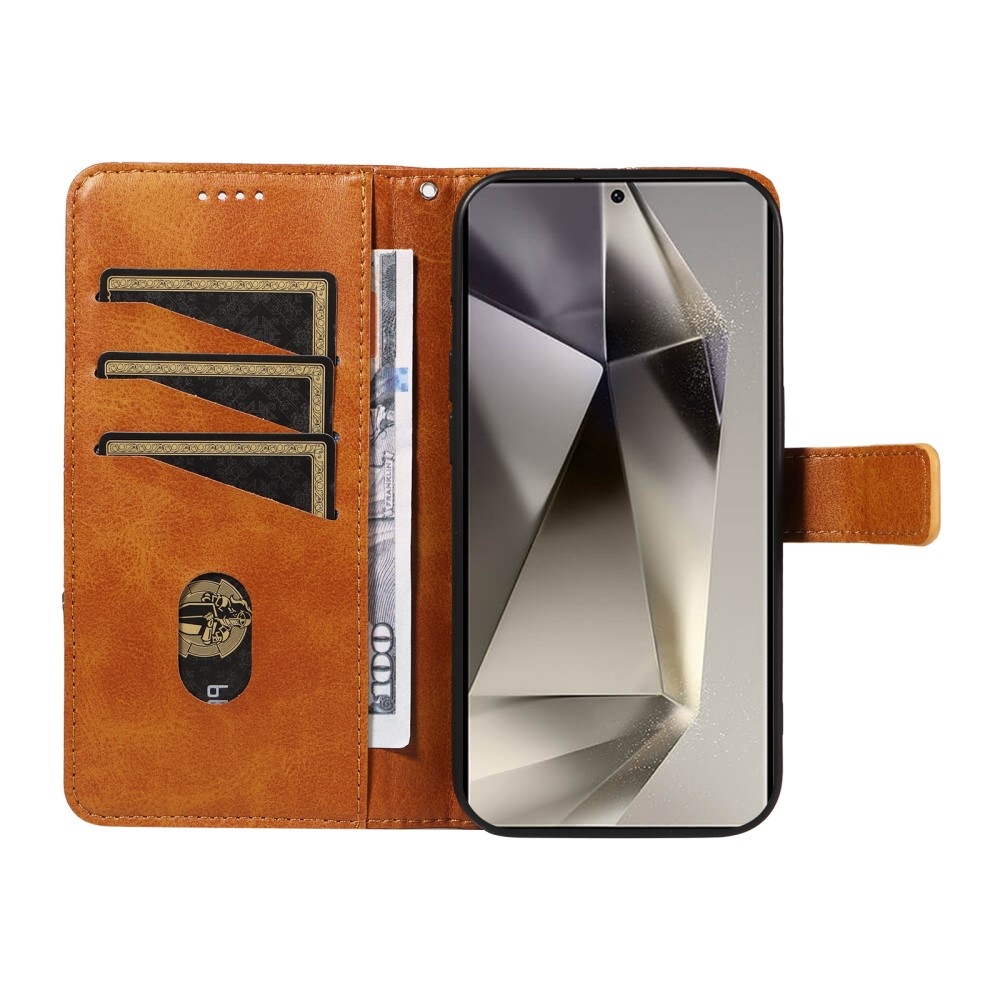 Vonalak könyv tok Samsung Galaxy S25 Ultra - sárga