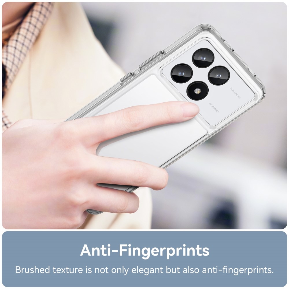 Gél tok kemény hátlappal a Xiaomi Poco X6 Pro 5G számára - átlátszó