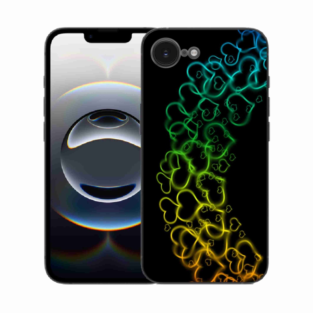 Zselés borítás mmCase iPhone 16e készülékhez - színes szívek