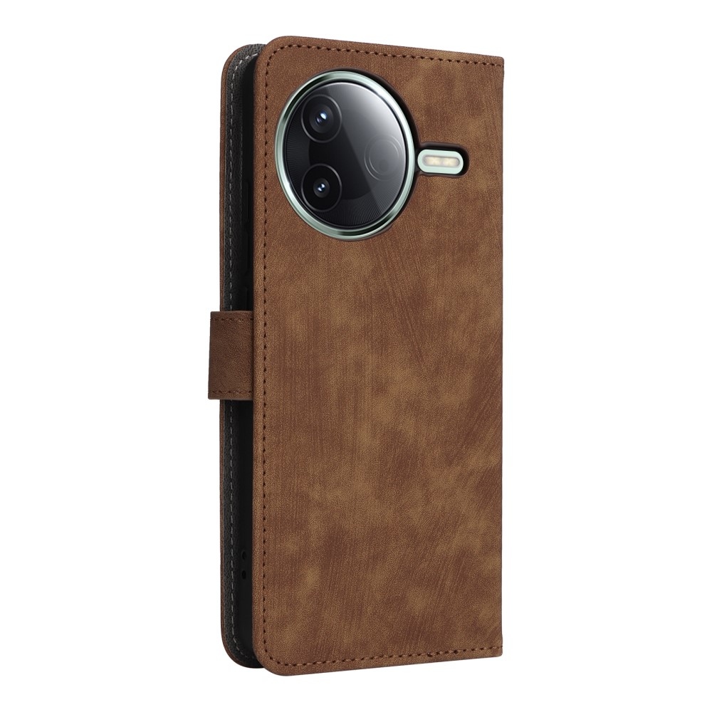 RFID könyvtáska a Xiaomi Poco F7 Pro 5G/Poco F7 Ultra 5G készülékhez - barna színű