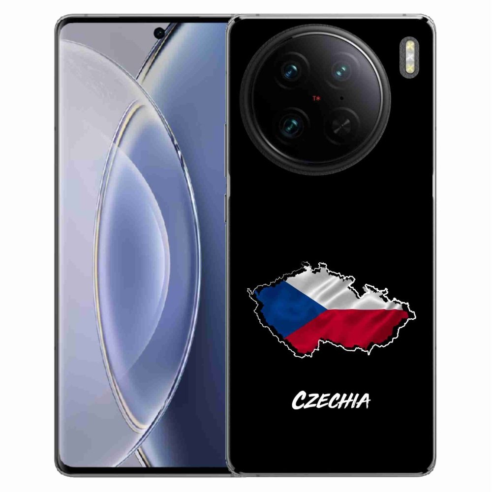 Gél borítás mmCase a Vivo X90 Pro készülékhez - Csehország fekete háttér