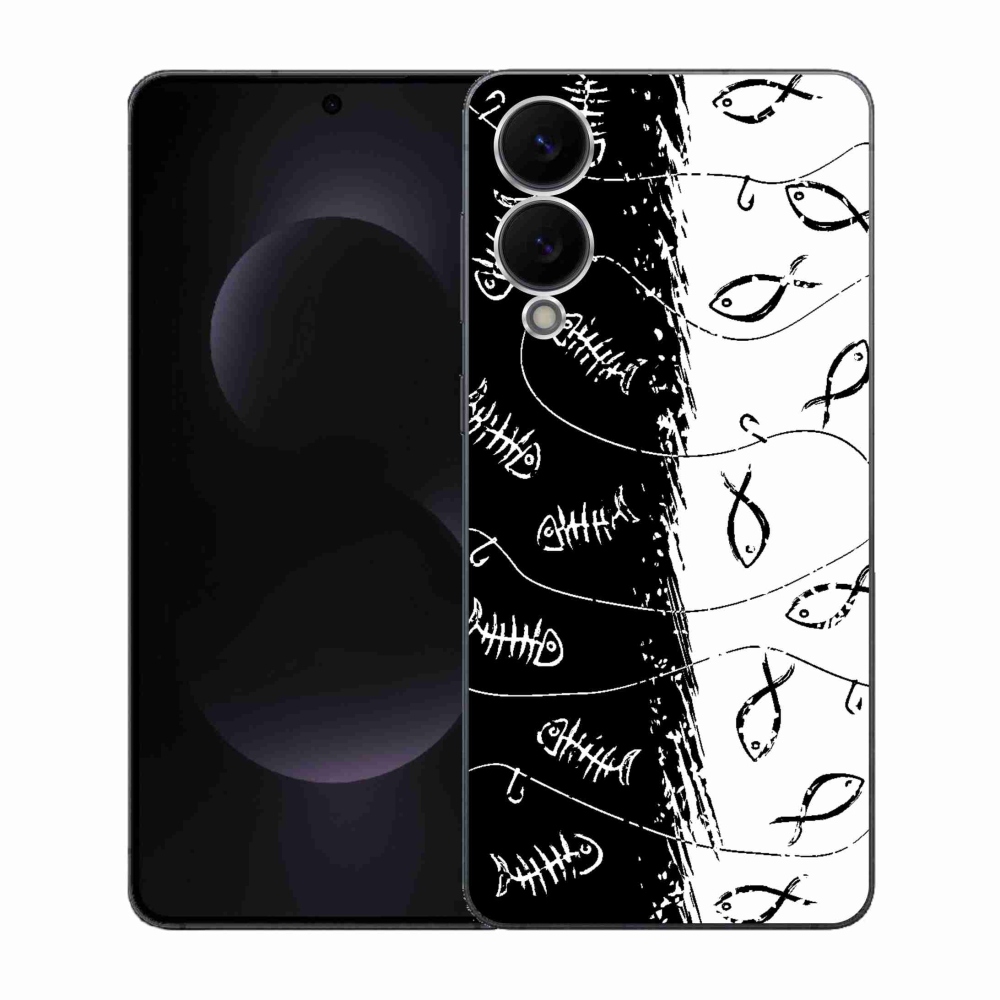 Gél borítás mmCase Samsung Galaxy S25 Edge készülékhez - csontvázak és halak