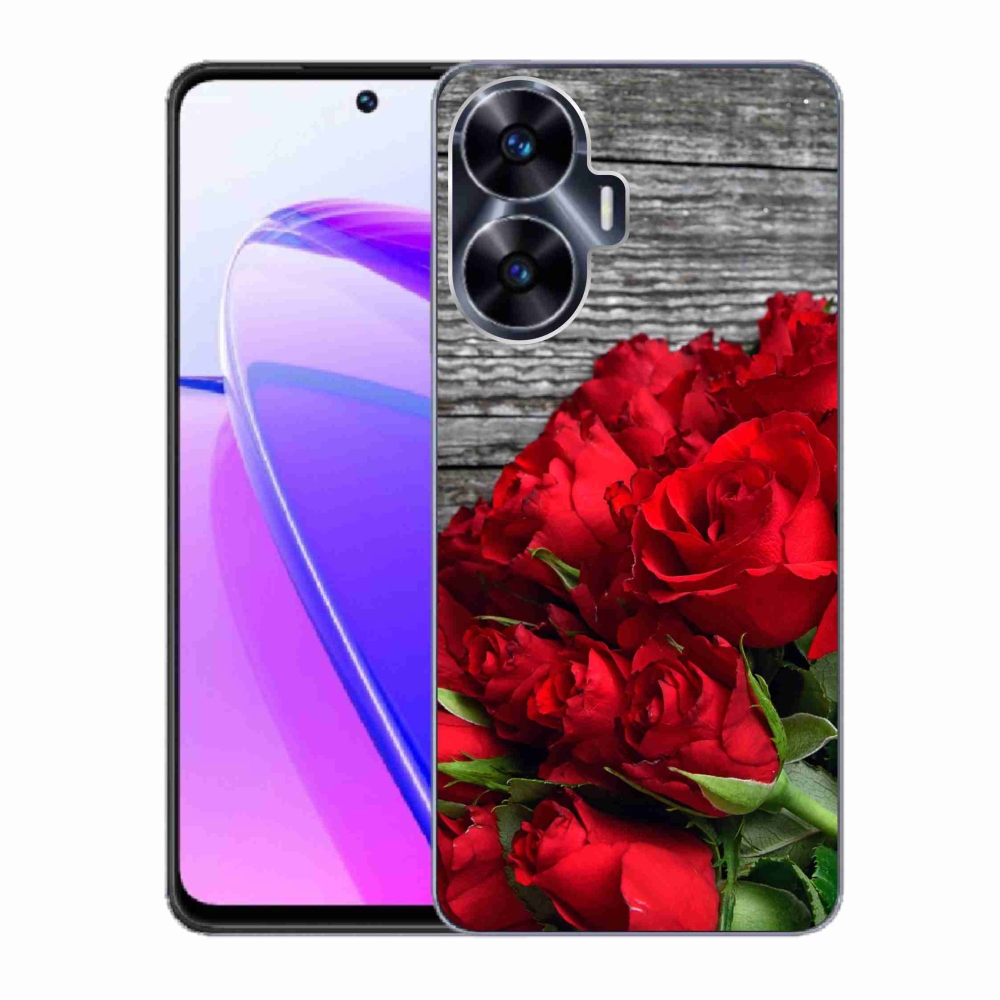 Gél borító mmCase a Realme C55 készülékhez - piros rózsa