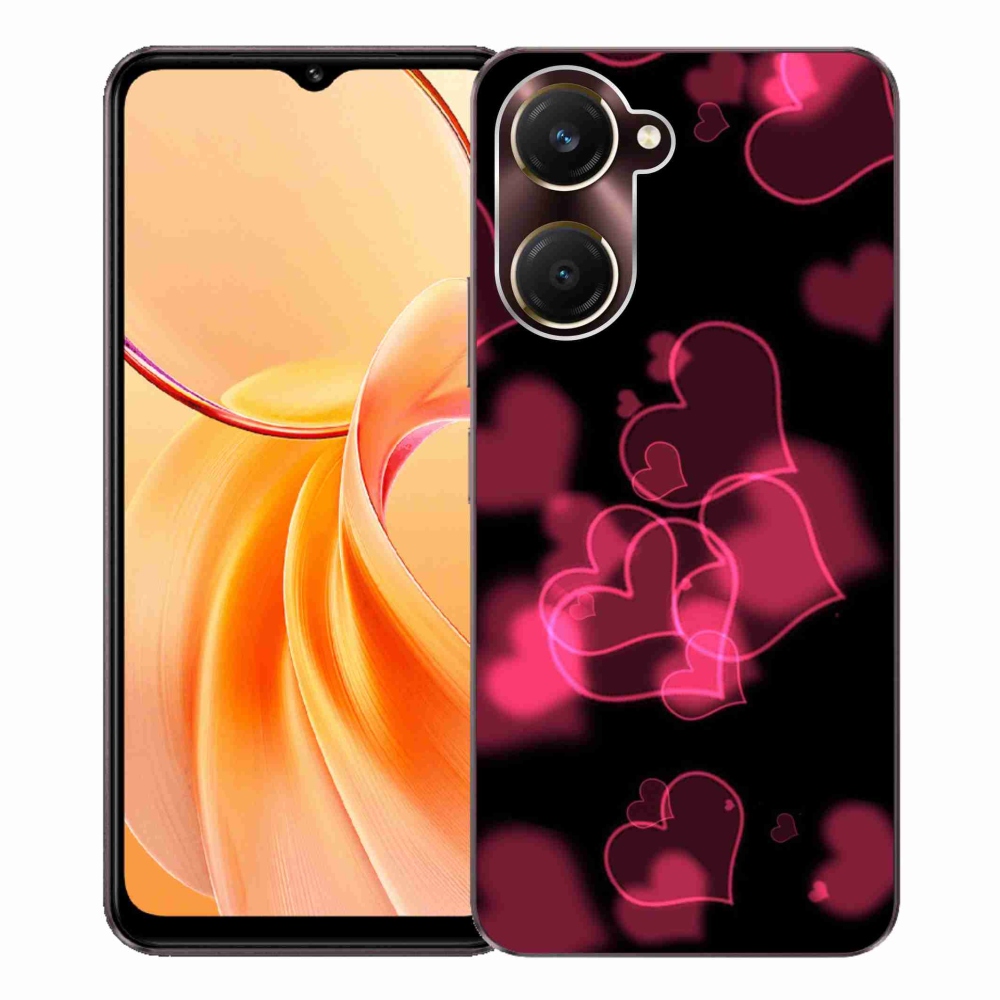 Zselés borítás mmCase a Vivo Y28s 5G készülékhez - piros szívek