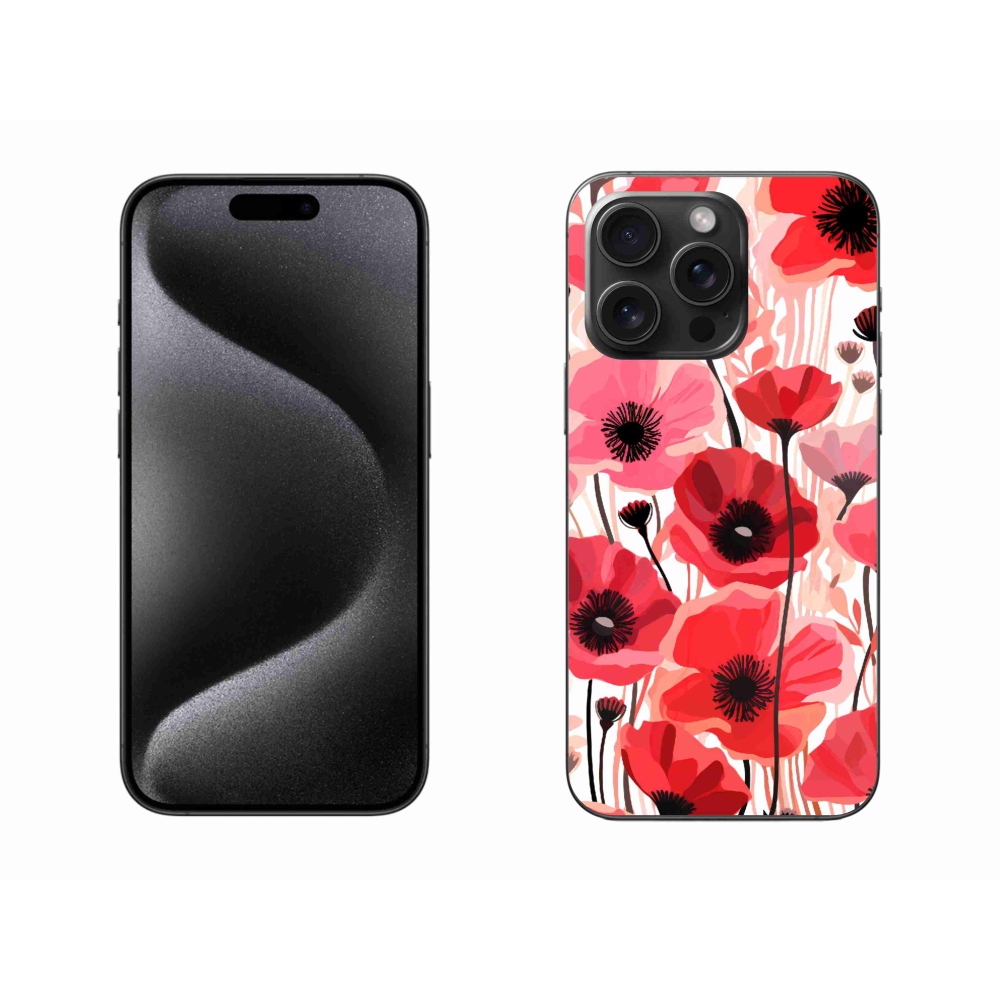Zselés borítás mmCase iPhone 15 Pro Max készülékhez - mákos 1