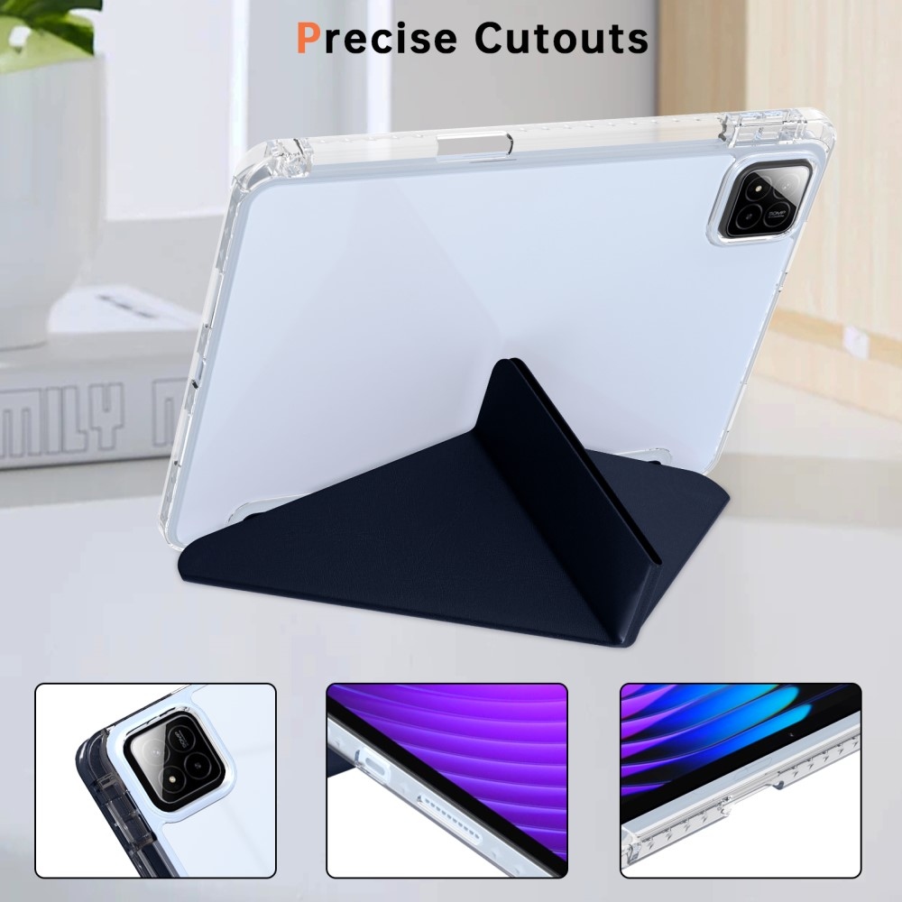 Origami intelligens pozicionáló tok Xiaomi Pad 7/7 Pro táblagéphez - sötétkék