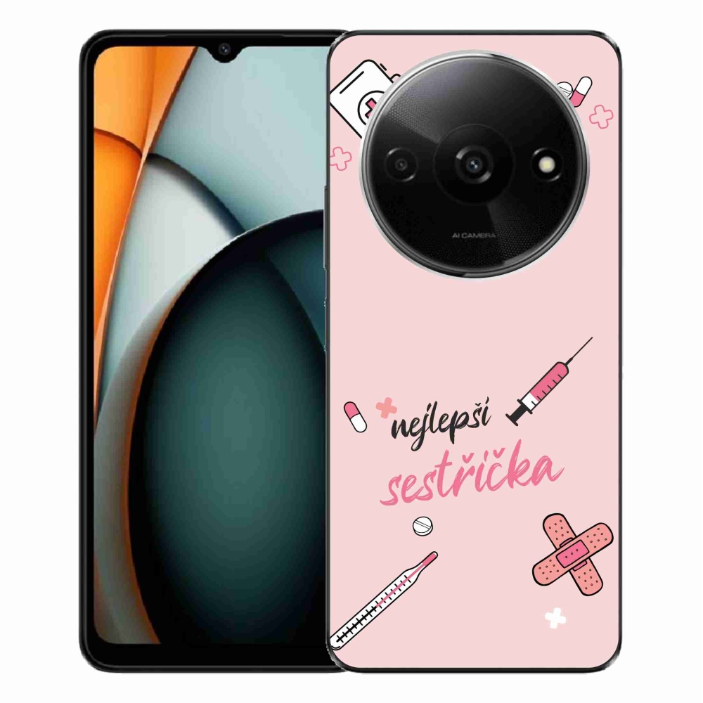 Gél borító mmCase a Xiaomi Redmi A3-on - a legjobb kishúg rózsaszín háttérrel