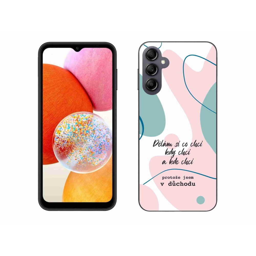 Gél borító mmCase Samsung Galaxy A14 4G/5G - vicces szöveg 10 fehér háttér