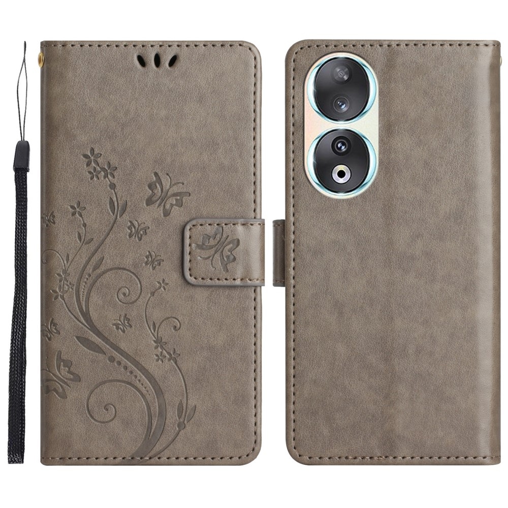 Virágok könyvtáska Honor 90 - szürke