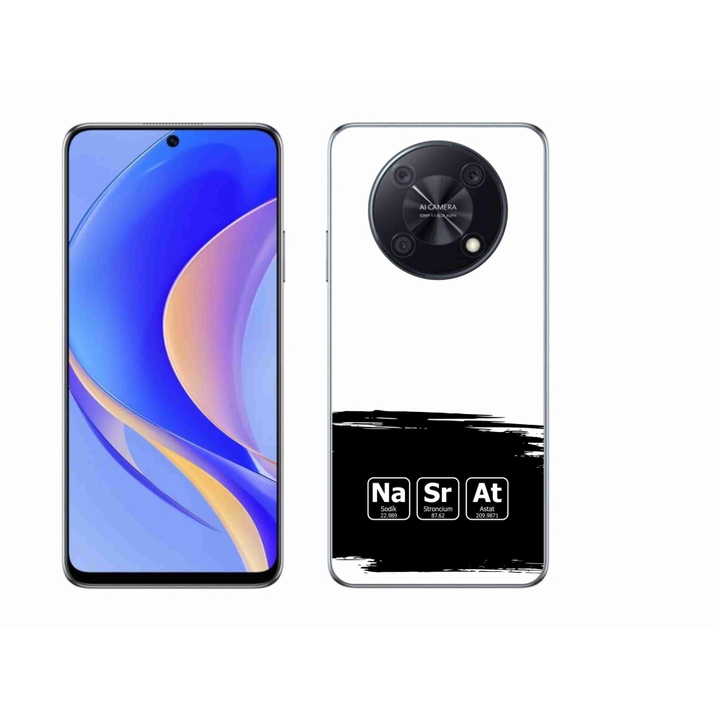 Gél borító mmCase a Huawei Nova Y90 - kémiai elemek fekete és fehér háttérrel