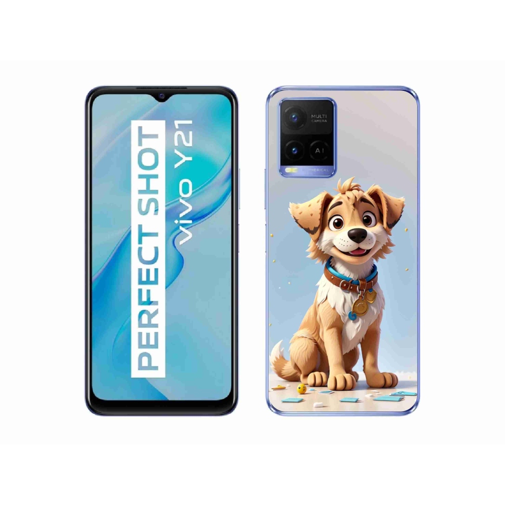 Gél borító mmCase a Vivo Y21/Y21s/Y33s készülékhez - rajzfilm kölyökkutya