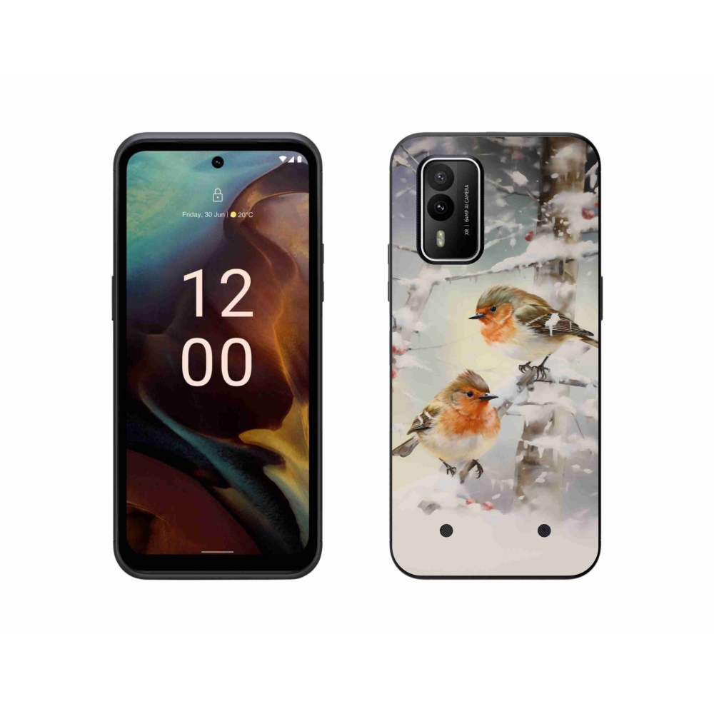 Zselés borítás mmCase a Nokia XR21 készülékhez - madarak télen