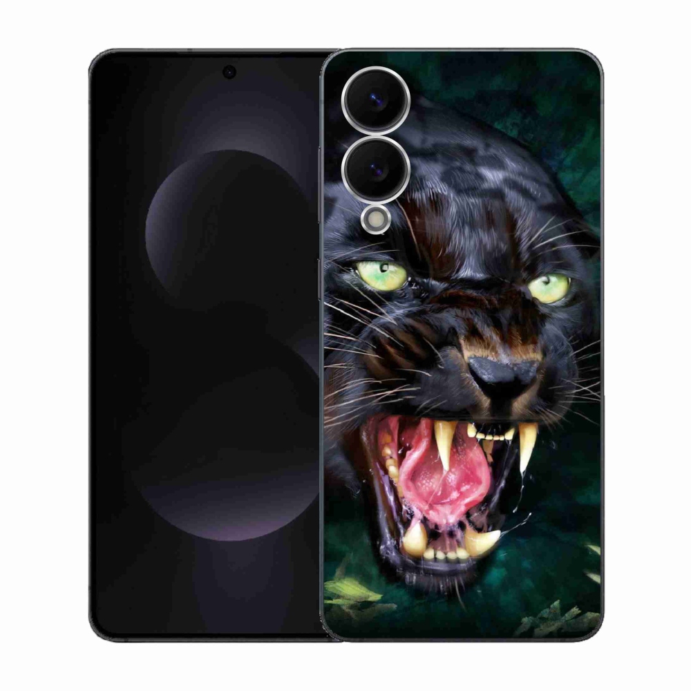 Gél borítás mmCase Samsung Galaxy S25 Edge készülékhez - dühös fekete párduc