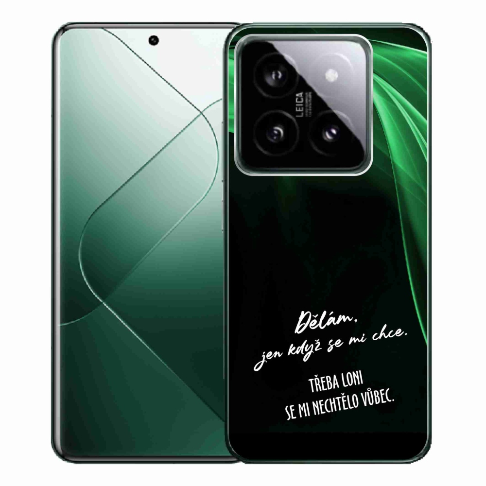 Gél borító mmCase a Xiaomi 14 Pro-hoz - vicces szöveg 12 fekete háttérrel