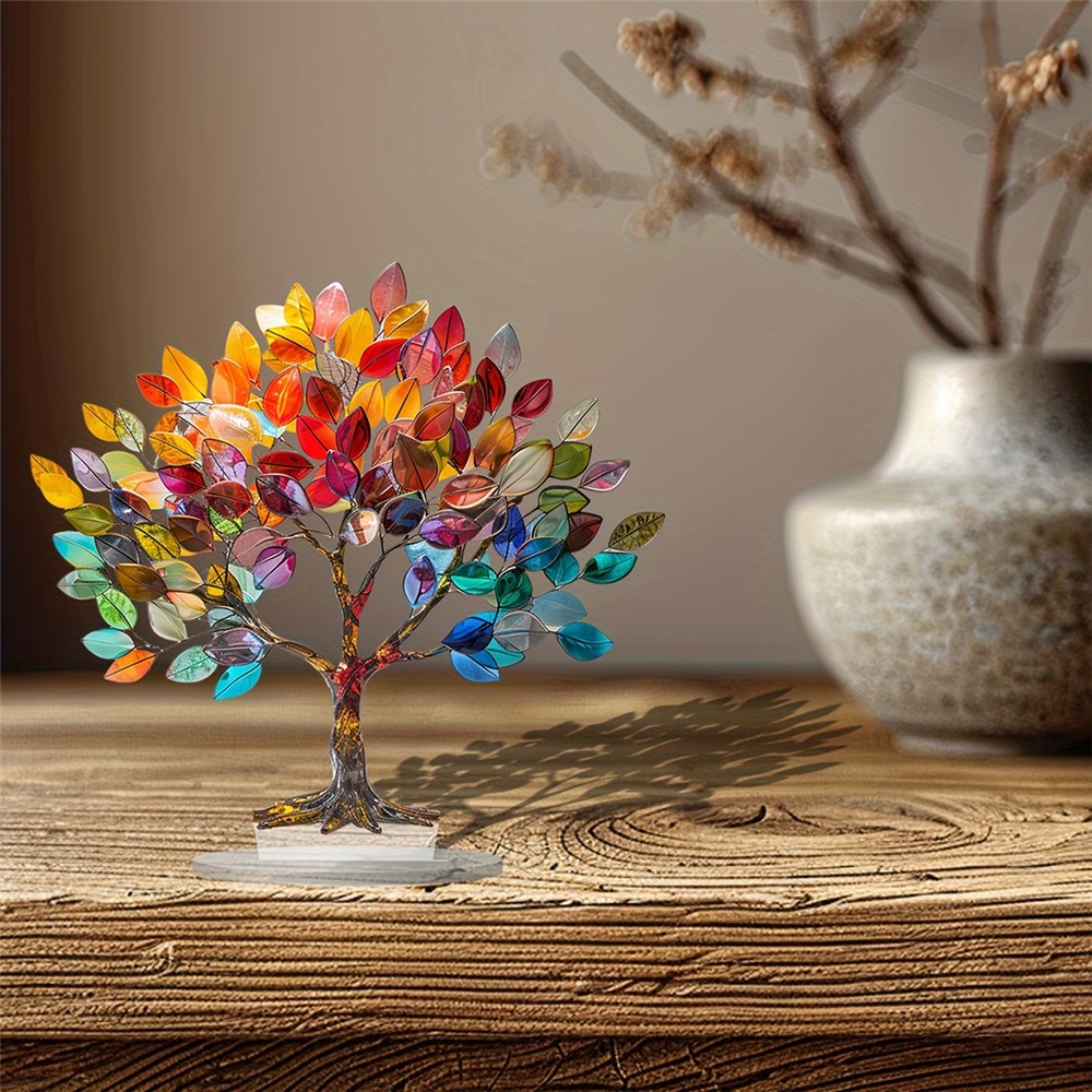 Designer asztaldísz az Élet fája átlátszó akrilból