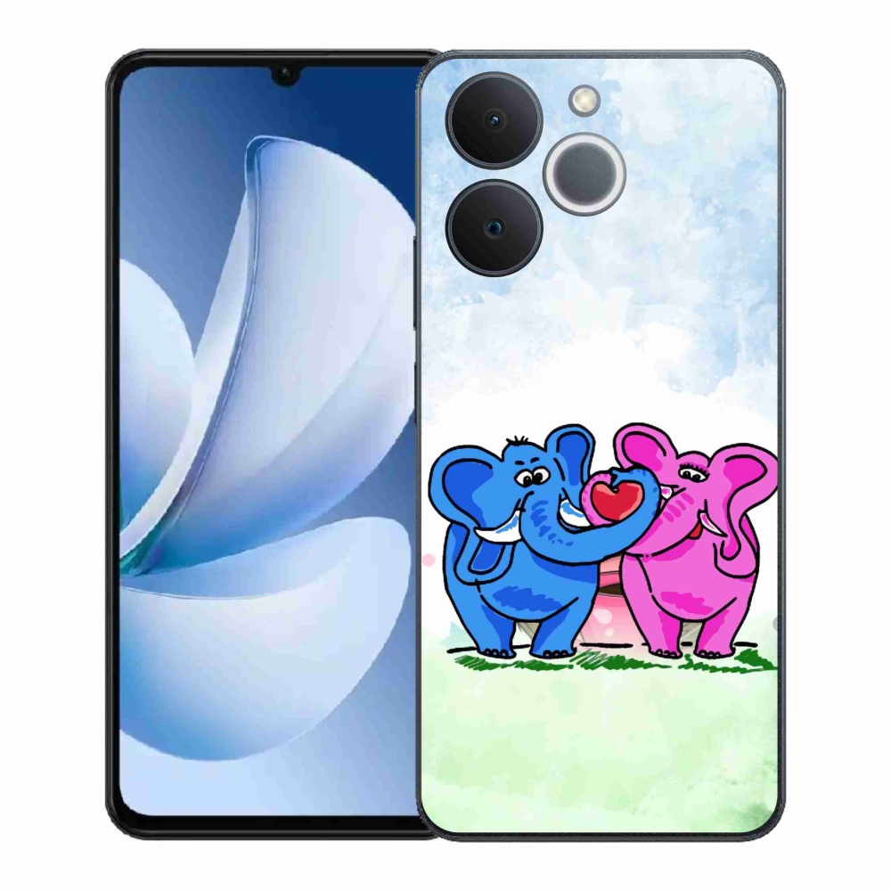 Gél borítás mmCase a Realme Note 70T-hez - szerelmes elefántok