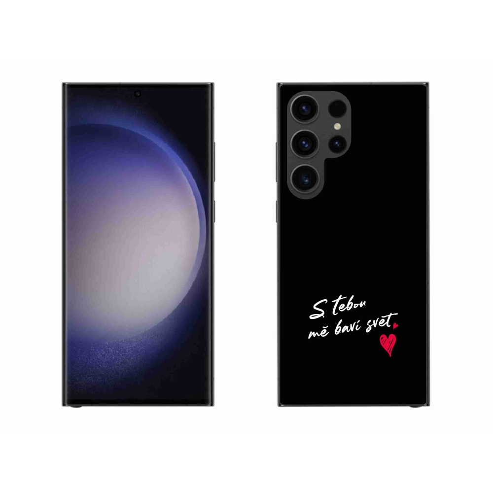 Gél borítás mmCase Samsung Galaxy S23 Ultra 5G - text in love 1 fekete háttér