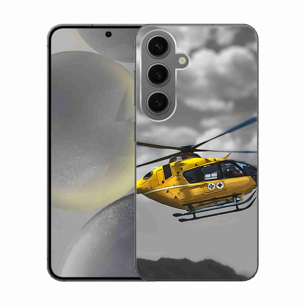 Gél védőhuzat mmCase Samsung Galaxy S24 készülékhez - sárga helikopter