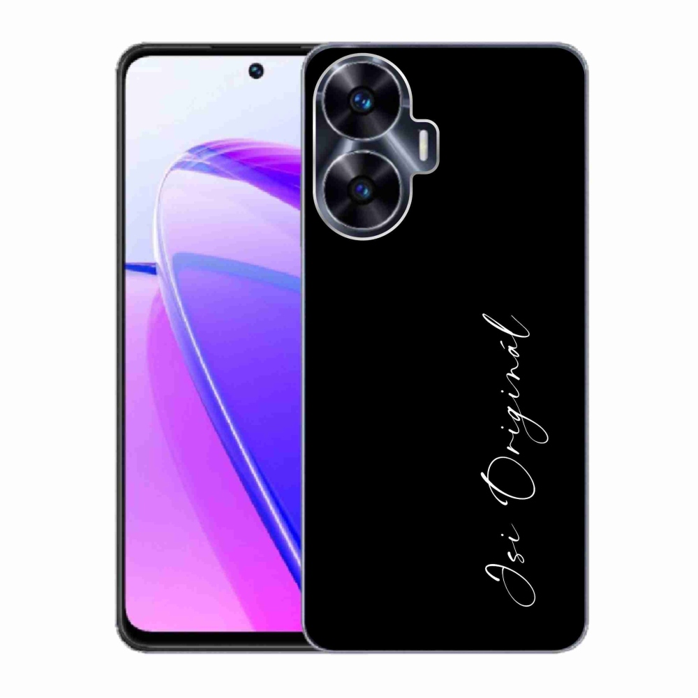 Gélburkolat mmCase a Realme C55-ön - te vagy az eredeti fekete háttér