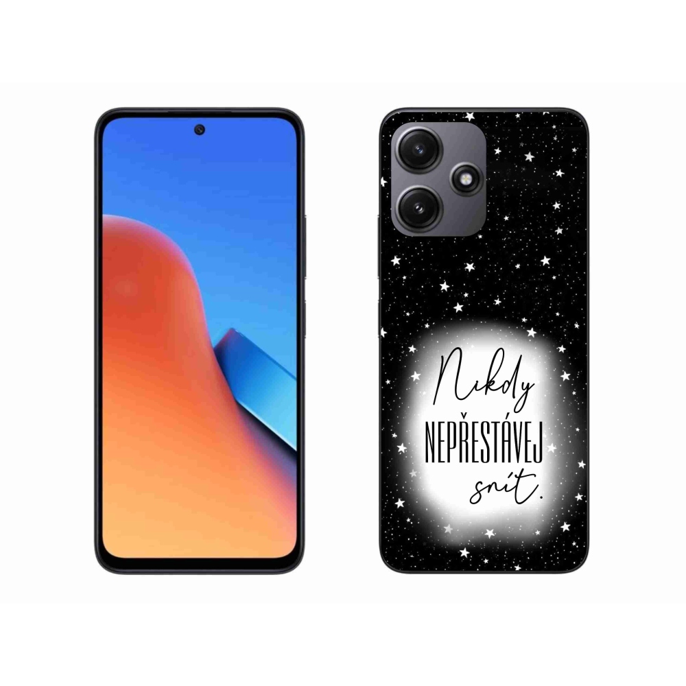 Gél borító mmCase a Xiaomi Redmi 12 5G-hez - idézet 1 fehér és fekete háttérrel