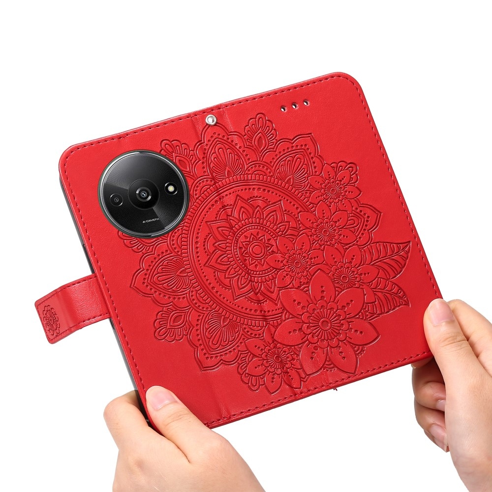 Mandala könyv tok Xiaomi Redmi A3-hoz - piros