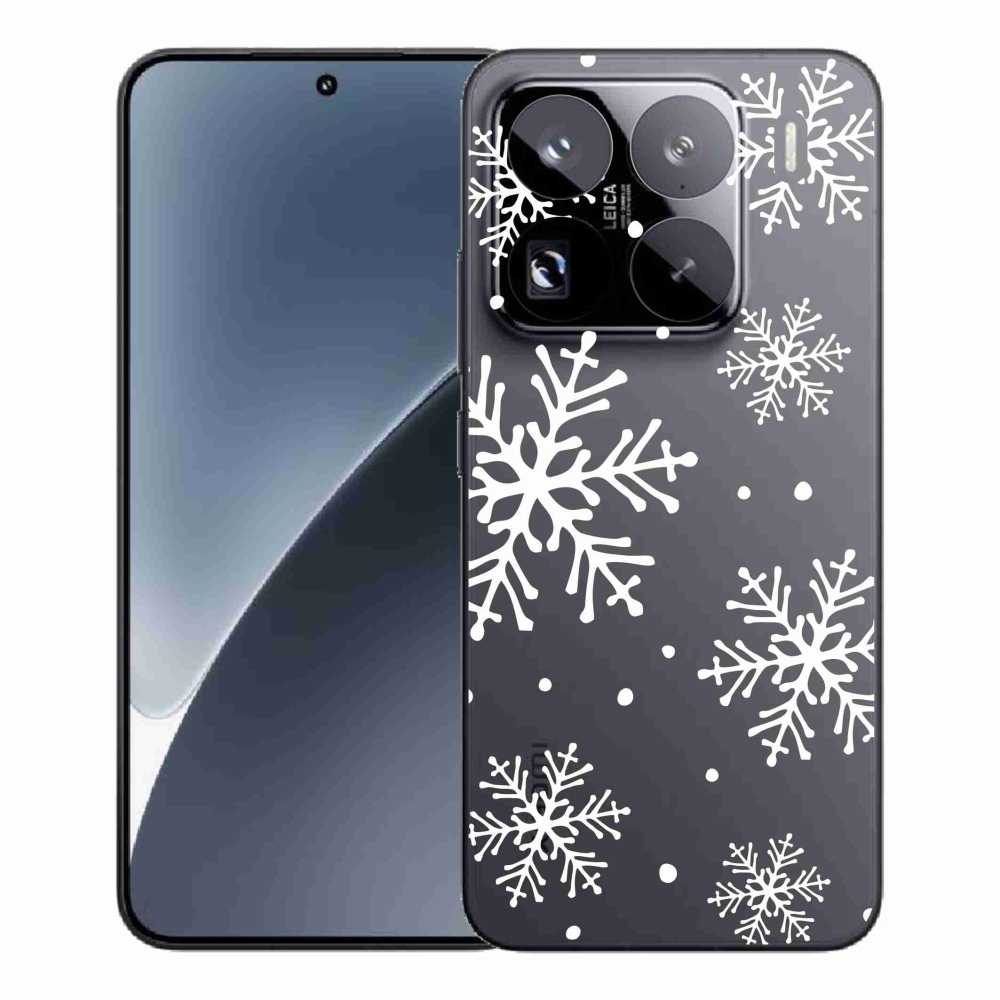 Gél borítás mmCase a Xiaomi 15 Pro készülékhez - fehér pelyhek átlátszó háttéren