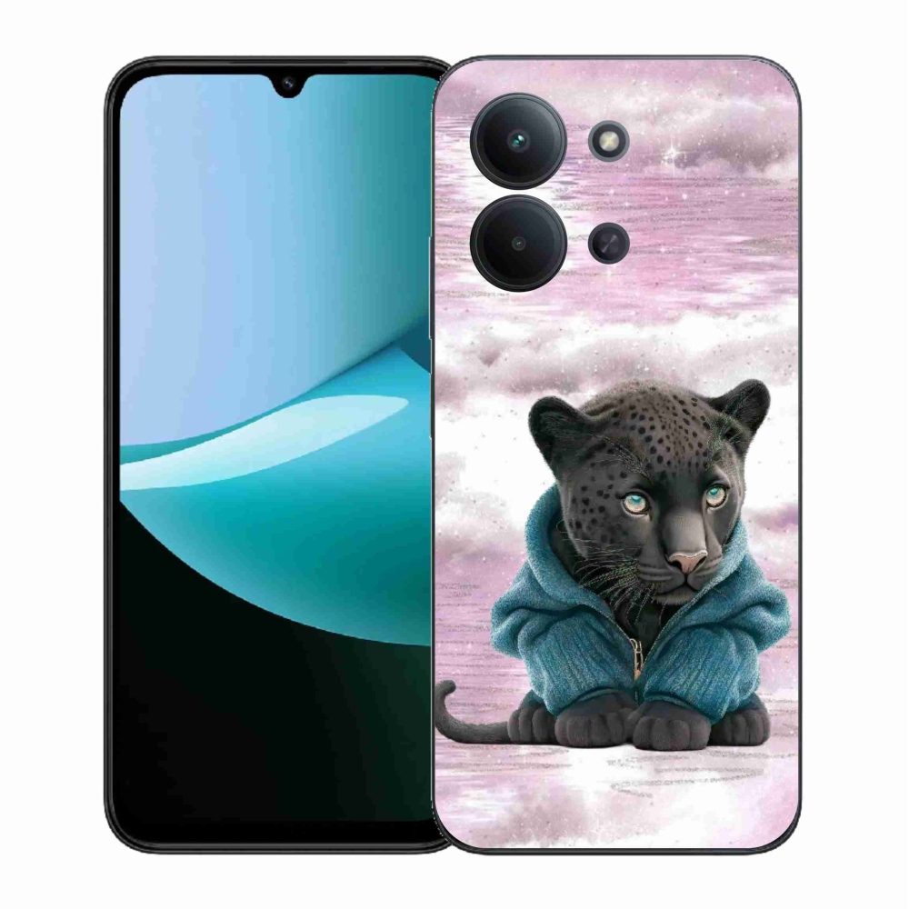 Gél borítás mmCase for Xiaomi Redmi 15C 4G (171mm)/Poco C85 4G (171mm) - fekete párduc pulóverben