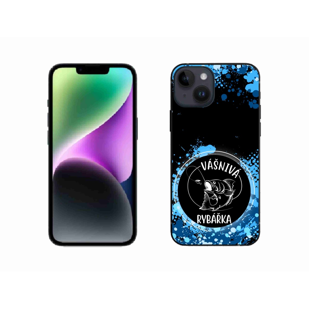 Gél borítás mmCase iPhone 14 készülékhez - szenvedélyes halásznő fekete háttérrel