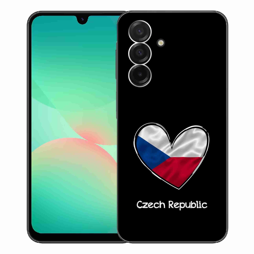 Gél borító mmCase Samsung Galaxy A26 5G - zászlós szív fekete háttérrel