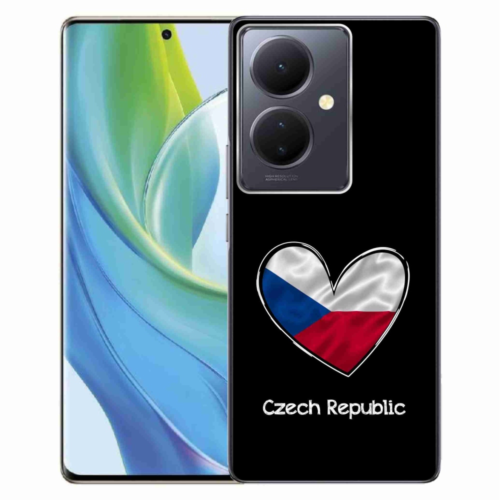Gél borító mmCase a Vivo V29 Lite 5G - szív zászló fekete háttérrel