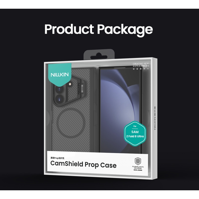 Nillkin CamShield Prop mágneses tolltartóval (átlátszó lencse) hátsó tok a Samsung Galaxy Z Fold 8 Ultra készülékhez, átlátszó fekete