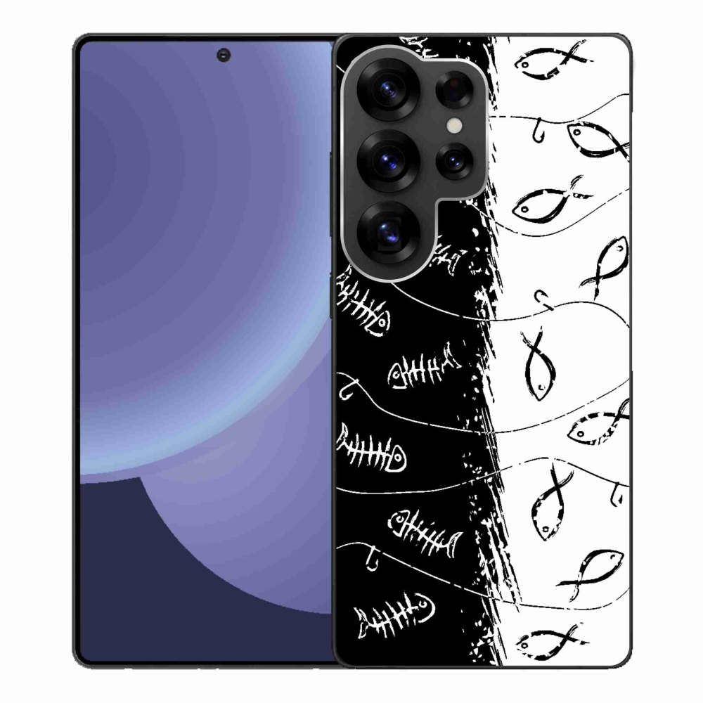 Zselés borító mmCase Samsung Galaxy S25 Ultra - csontvázak és halak számára