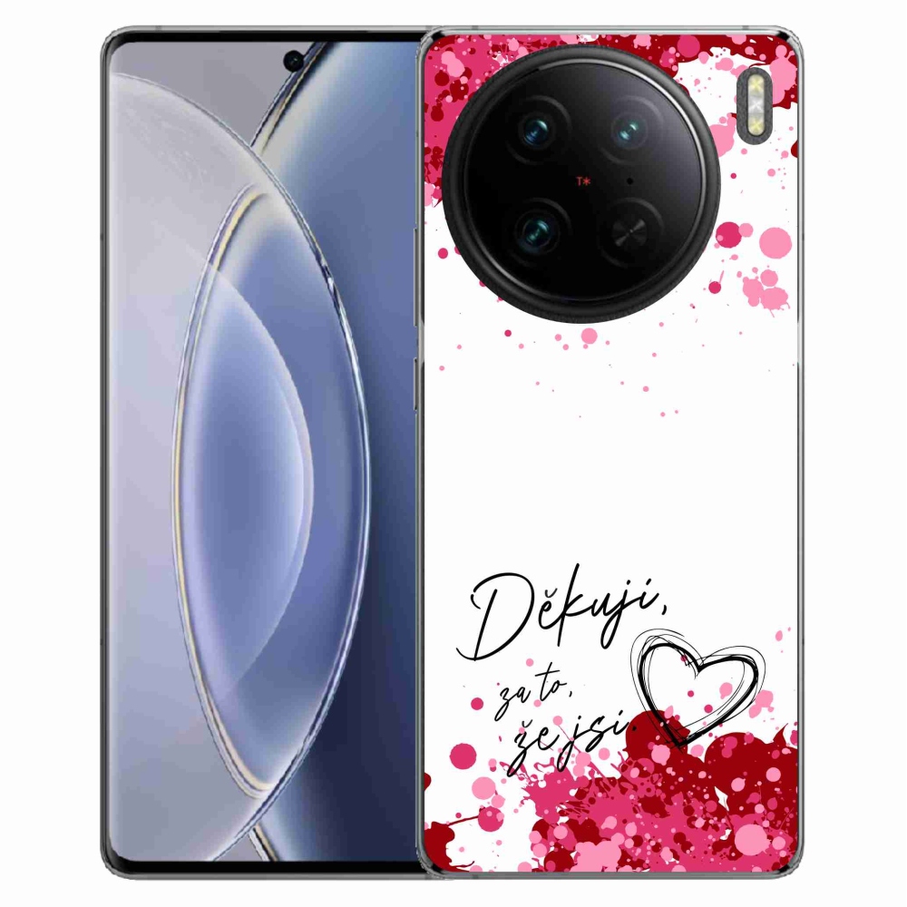 Gél borító mmCase a Vivo X90 Pro készülékre - szerelmes szöveg 2 fehér háttér