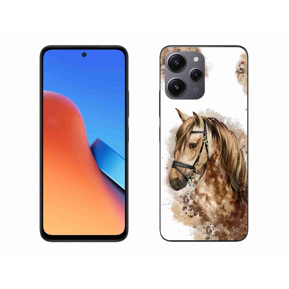 Gél borítás mmCase a Xiaomi Redmi 12-hez - barna rajzfilm ló