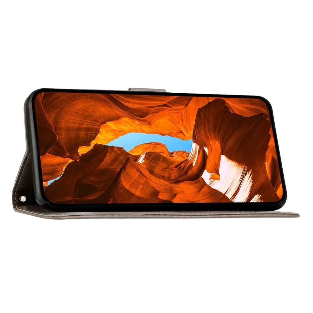 Virágok könyvtáska Honor X6b-hez - szürke