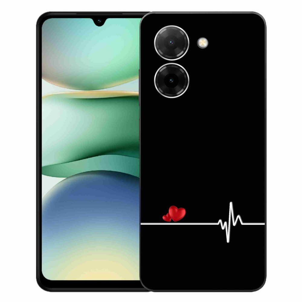 Gél borító mmCase a Xiaomi Redmi A5 (171.7x77.8x8.3mm) - szív és szívverés fekete háttérrel