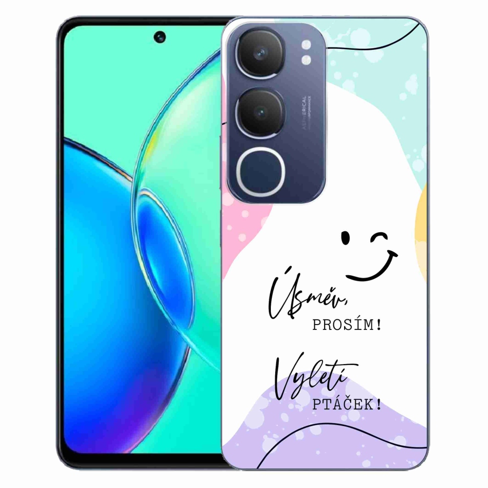 Gél borító mmCase a Vivo Y19s készülékhez - vicces szöveg 4 fehér háttérrel