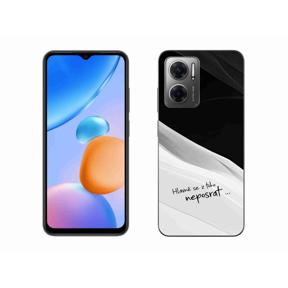 Gél borító mmCase a Xiaomi Redmi 10 5G-hez - vicces szöveg 13 fehér és fekete háttérrel