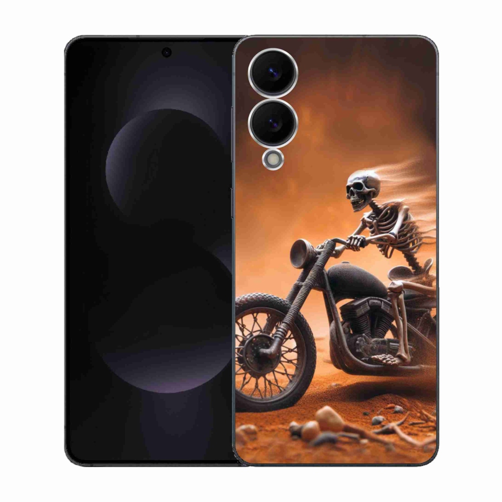 Gél borítás mmCase Samsung Galaxy S25 Edge készülékhez - csontváz egy motorkerékpáron