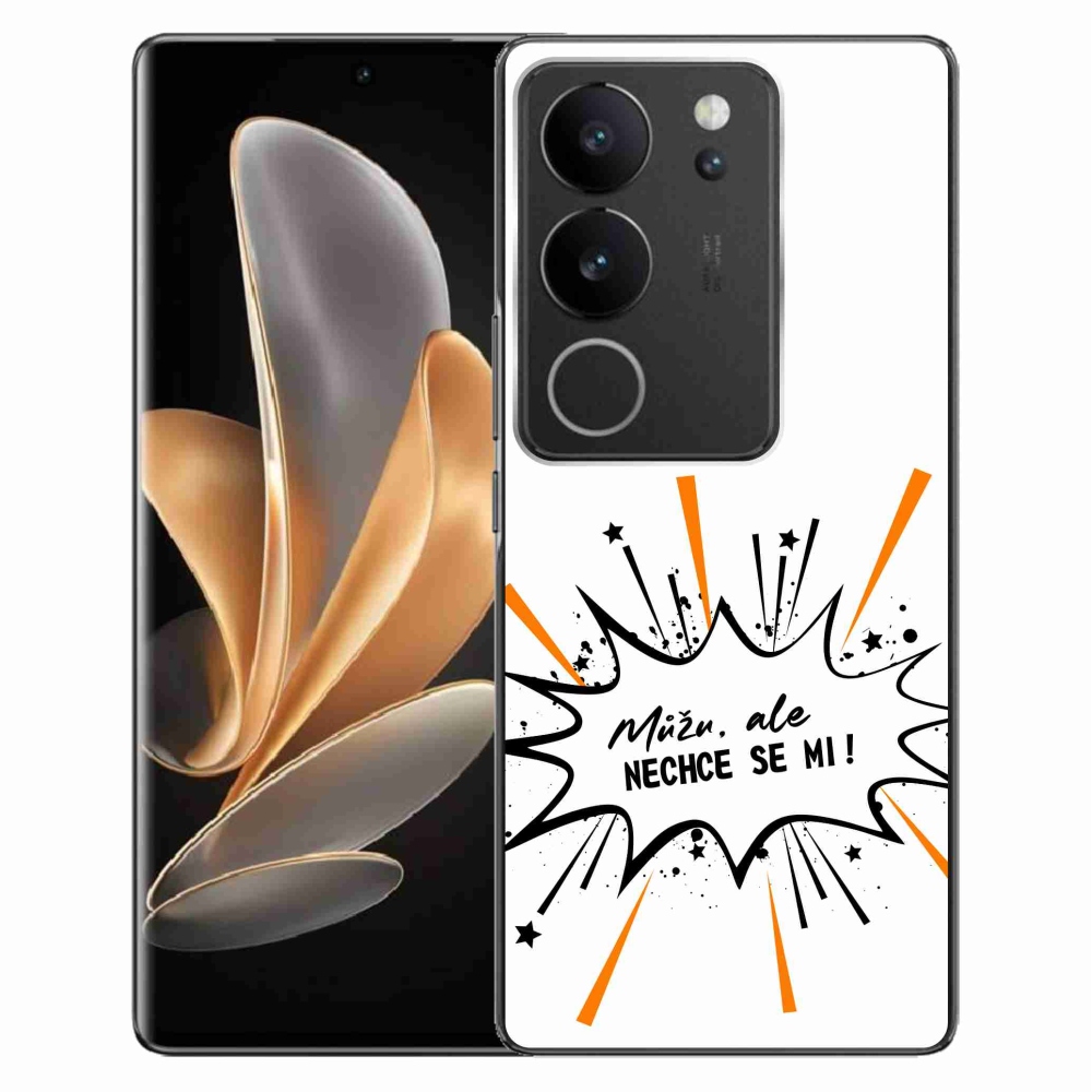 Gél borító mmCase a Vivo V29 5G-hez - vicces szöveg 11 fehér háttér