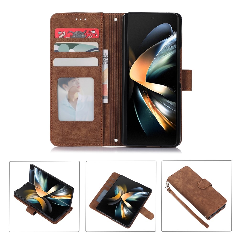 Tárcás könyvtáska Samsung Galaxy Z Fold5 5G - barna