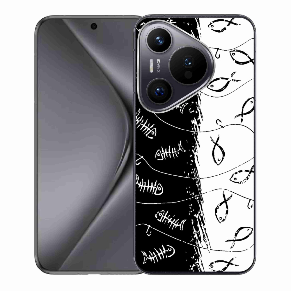 Zselés borító mmCase a Huawei Pura 70-hez - csontvázak és halak