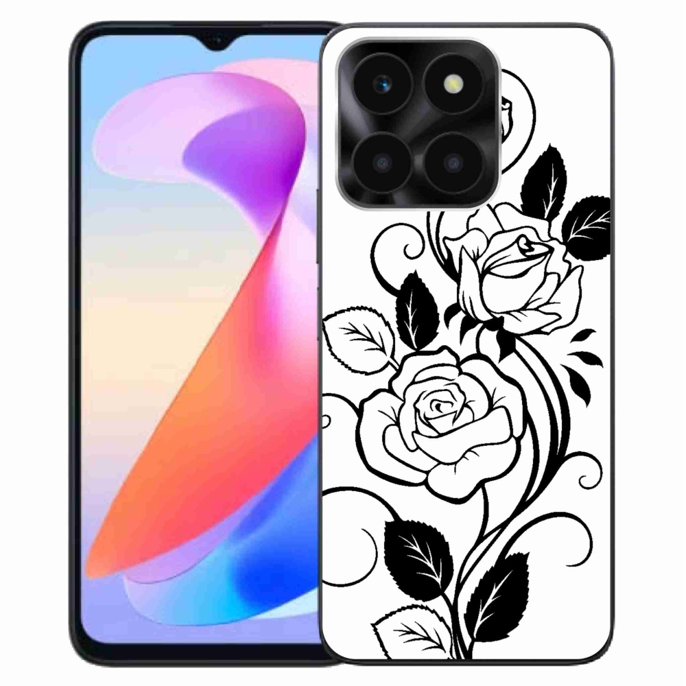 Zselés borítás mmCase a Honor X6a készülékhez - fekete és fehér rózsa