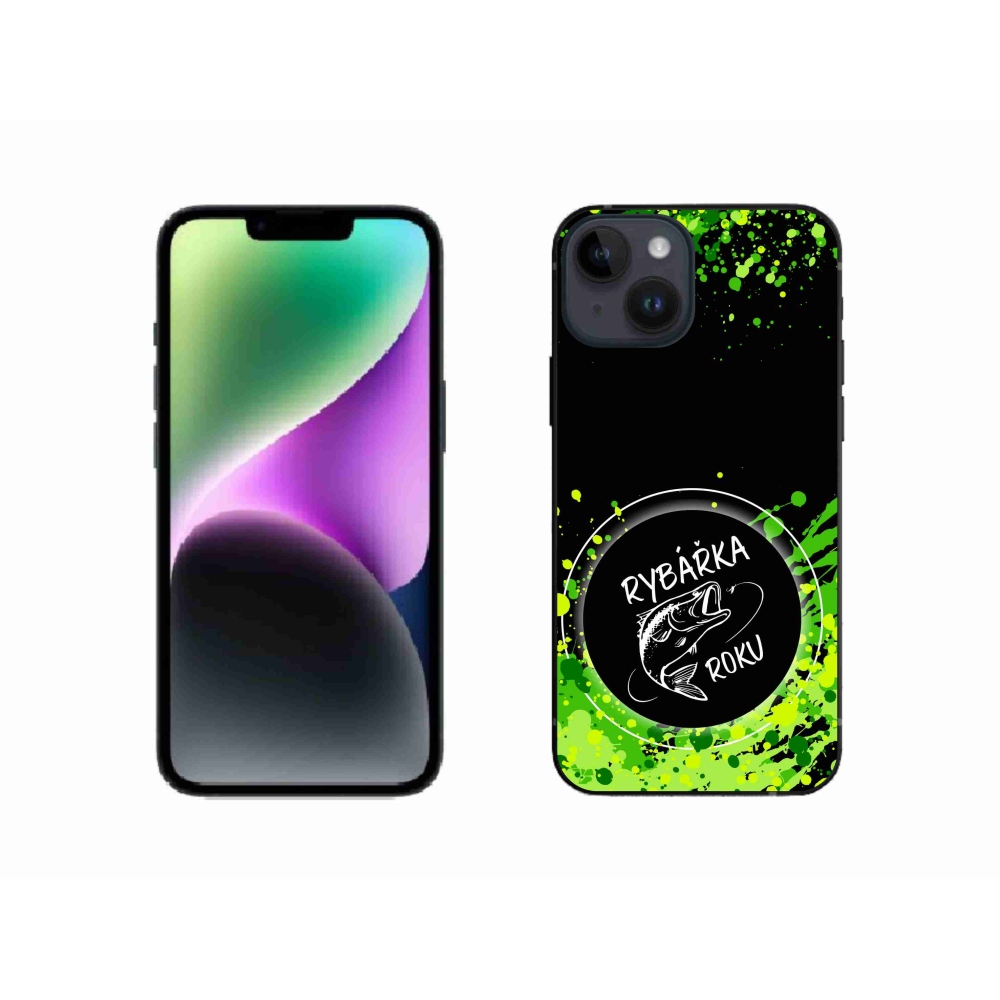 Gél borítás mmCase iPhone 14 készülékhez - Az év halászának fekete háttere