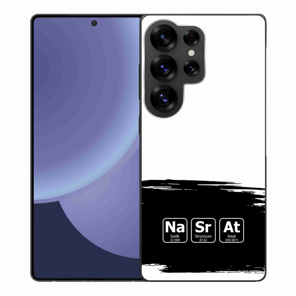 Gél borító mmCase Samsung Galaxy S25 Ultra - kémiai elemek fekete és fehér háttérrel