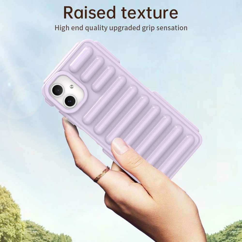 Csíkos tartós borító Samsung Galaxy A06 4G készülékhez - lila